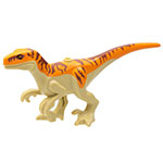 LEGO Dinosaur Atrociraptor with Orange Back, Reddish Brown Stripes, and Bright Light Orange Eyes Pattern ATROCIRA01