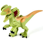 LEGO Dinosaur Dilophosaurus Second Version with Flexible Rubber Tail, Dark Red and Medium Nougat Markings Pattern DILO03