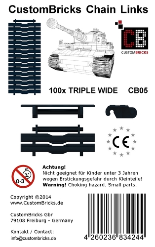 CustomBricks 50 x Chain Links - Triple Wide CB05