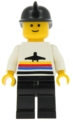 LEGO Minifigur Airport - Classic, Black Legs, Black Fire Helmet AIR001