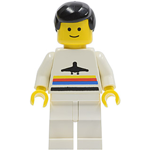 LEGO Minifigura Airport - Classic, White Legs, Black Male Hair AIR012