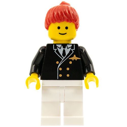 LEGO Minifigure Airport - Pilot, White Legs, Red Ponytail Hair AIR015