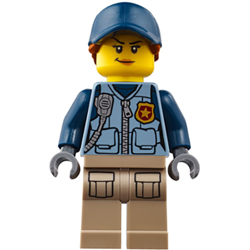 LEGO Minifigure Mountain Police - Officer Female, Dark Blue Hat with Dark Orange Hair CTY0869