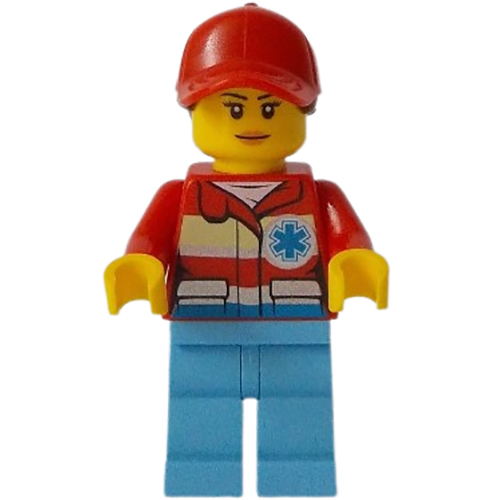 LEGO Minifigure Medic, Female, Peach Lips, Closed Mouth CTY0896