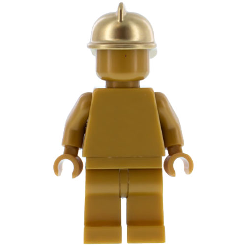 LEGO Minifigur Statue - Pearl Gold with Metallic Gold Fire Helmet CTY0989