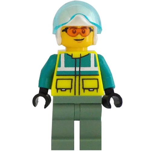 LEGO Minifigura Rescue Helicopter Pilot - Male, Orange Glasses CTY1344