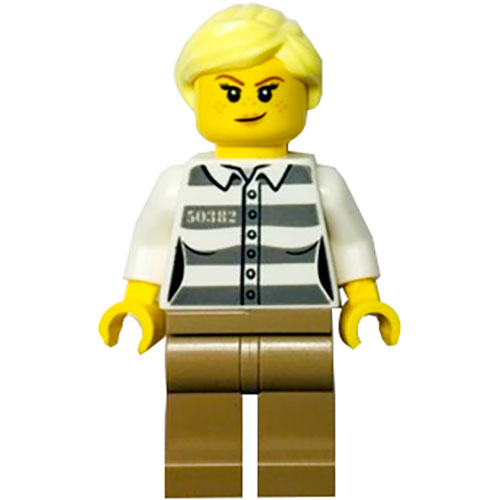 CTY1368 LEGO Minifigure Police - Jail Prisoner 50382 Prison Stripes ...