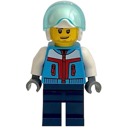 LEGO Minifigur Stunt Plane Pilot - Dark Azure Jacket, Dark Blue Legs, White Helmet CTY1397