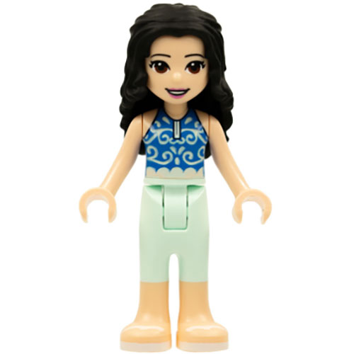 LEGO Minifigure Friends Emma, Light Aqua Trousers, Blue Top, White Sandals FRND382A