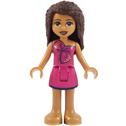 LEGO Minifigur Friends Andrea, Magenta Dress FRND412