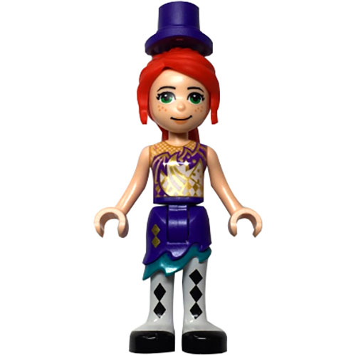 LEGO Minifigure Friends Mia, Dark Purple Skirt and Top Hat FRND471