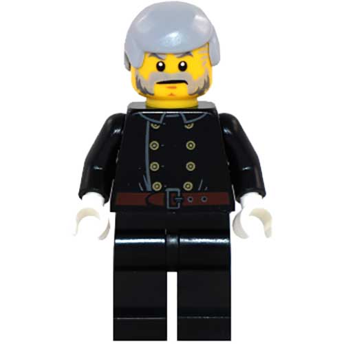 LEGO Minifigure Fire - Jacket with 8 Buttons, Light Bluish Gray Male Hair HOL120