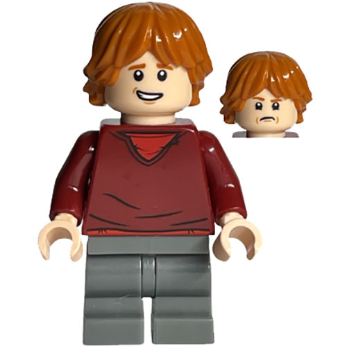 LEGO Minifigur Ron Weasley - Dark Red Sweater, Dark Bluish Gray Medium Legs HP180