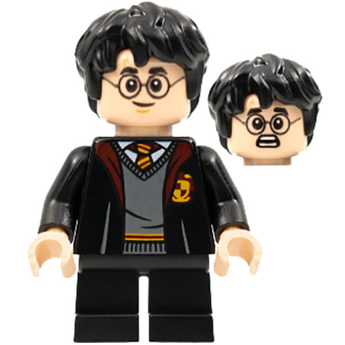 LEGO Minifigur Harry Potter - Gryffindor Robe Open, Sweater, Shirt and Tie, Black Short Legs HP314