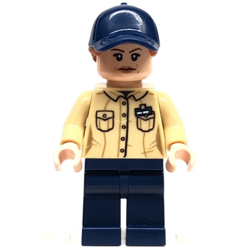 LEGO Minifigure Park Worker - Female, Tan Shirt, Dark Blue Legs and Cap JW045