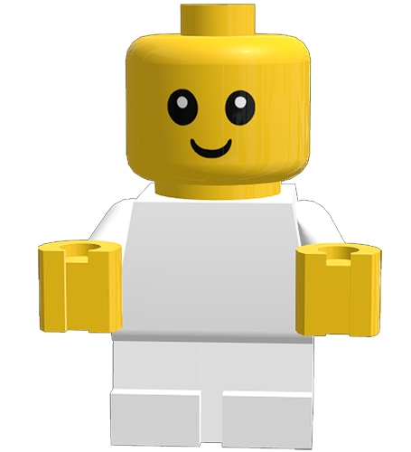 LEGO Minifigure Ninjago Movie Baby - White Body with Yellow Hands, Head with Neck NJO446