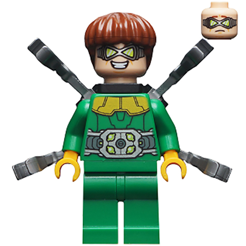 LEGO Minifigure Dr. Octopus (Otto Octavius) / Doc Ock - Green Outfit, Short Mechanical Arms SH0548