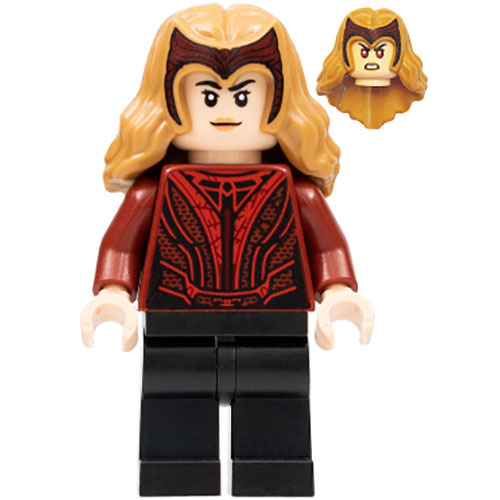 LEGO Minifigur Scarlet Witch - Plain Black Legs, Hair with Tiara SH831