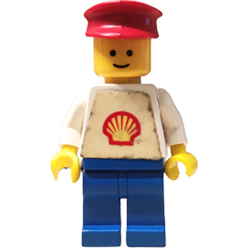 LEGO Minifigur Shell - Classic - Blue Legs, Red Hat (Torso with Trapezoid Sticker) SHELL001A