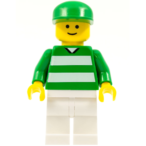 LEGO Minifigura Soccer Fan Green and White Team, Green Cap SOC046