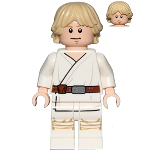 LEGO Minifigura Luke Skywalker (Tatooine, White Legs, Stern / Smile Face Print) SW0778