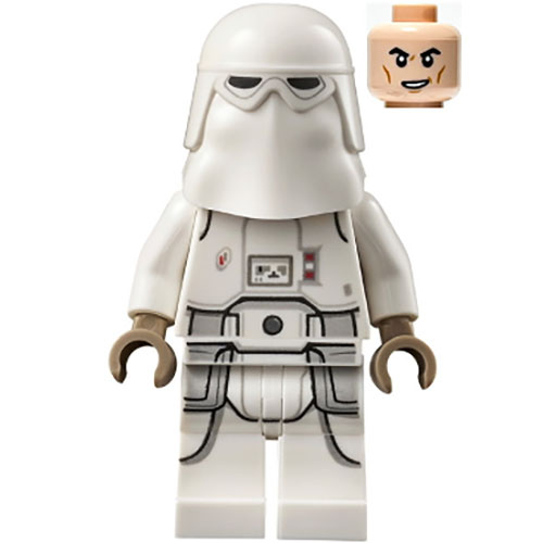 LEGO Minifigur SW Snowtrooper, Printed Legs, Dark Tan Hands, Cheek Lines, Lopsided Grin SW1181