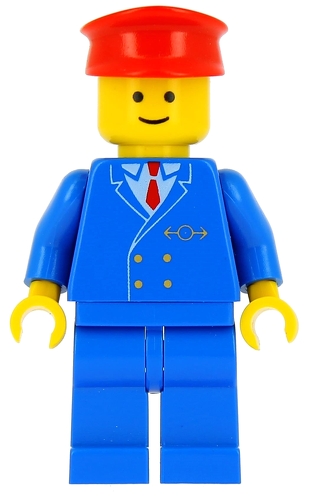 LEGO Minifigura Railway Employee 1, Blue Legs TRN046