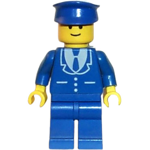 LEGO Minifigur Suit with 3 Buttons Blue - Blue Legs, Blue Hat TRN100