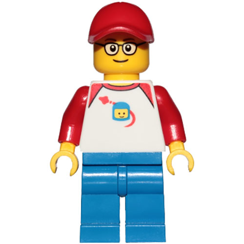 LEGO Minifigure Man - Classic Space Shirt with Red Sleeves, Blue Legs, Red Cap TRN247