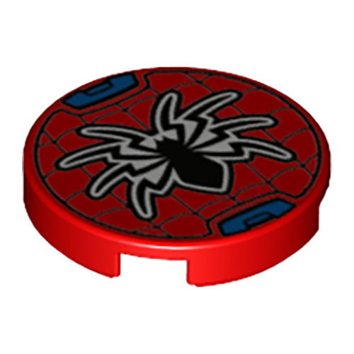 LEGO Tile, Round 2 x 2 with Bottom Stud Holder with Black Spider and Web Pattern 14769PB296