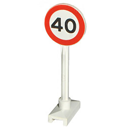 LEGO Road Sign Round with 40 Pattern 14PB04