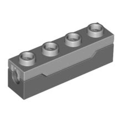 LEGO Brick, Modified 1 x 4 Spring Shooter with Light Bluish Gray Top - Complete Assembly 15301C01