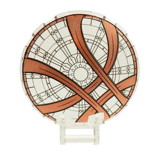 LEGO Dish 6 x 6 Inverted - No Studs with Bar Handle with Sanctum Sanctorum Skylight with Copper Swirls Pattern 18675PB22