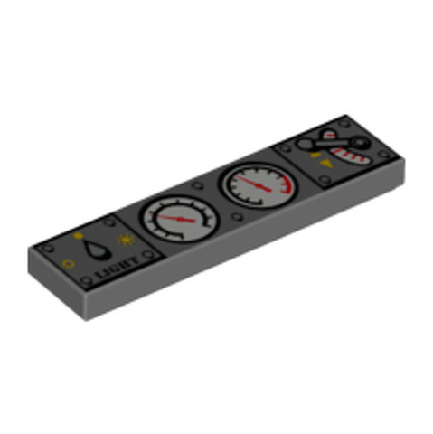 LEGO Tile 1 x 4 with Knob, Dials and Train Throttle Pattern 2431PX17