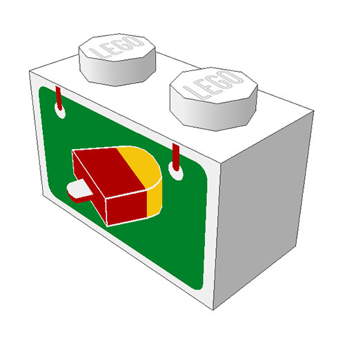 LEGO Brick 1 x 2 with Ice Cream Pattern 3004PB005