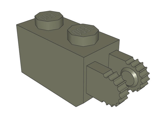 LEGO Hinge, Brick 1 x 2 Locking with 2 Fingers Vertical End 30365