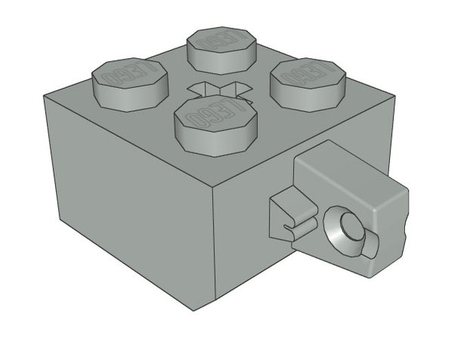 LEGO Hinge Brick 2 x 2 Locking with 1 Finger Vertical and Axle Hole (New Style with X Opening) 30389C