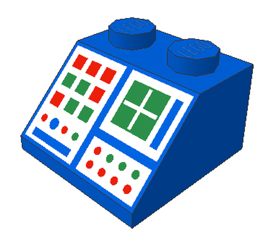 LEGO Slope, Decorated 45 2 x 2 with Computer Panel Pattern 3039P34