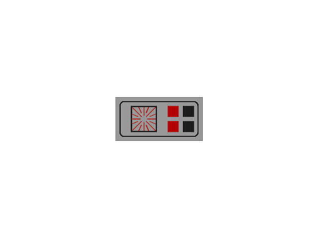 LEGO Tile 1 x 2 with Groove with Red and Black Buttons Computer Pattern 3069BP25