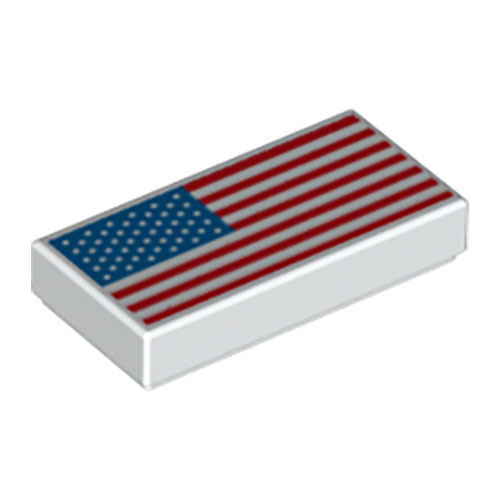 LEGO Tile 1 x 2 with Groove with United States Flag Pattern 3069PB0797