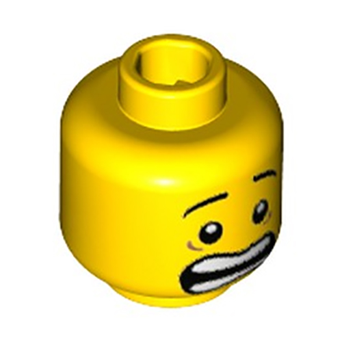 LEGO Minifigure, Head Mouth Open Scared, White Pupils and Raised Eyebrows Pattern - Hollow Stud 3626CPB1407