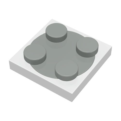 LEGO Turntable 2 x 2 Plate, Base with Light Gray Turntable 2 x 2 Plate, Top (3680 / 3679) 3680C01