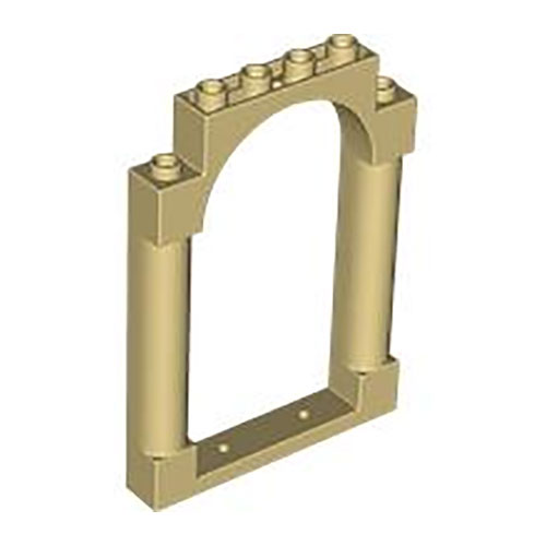 LEGO Door, Frame 1 x 6 x 7 Rounded Pillars with Top Arch and Notches 40066