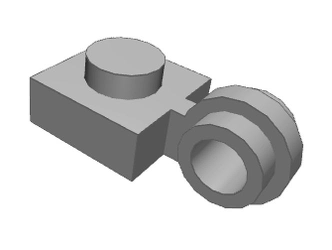 LEGO Plate, Modified 1 x 1 with Clip Light - Type 1 (thin ring) 4081A