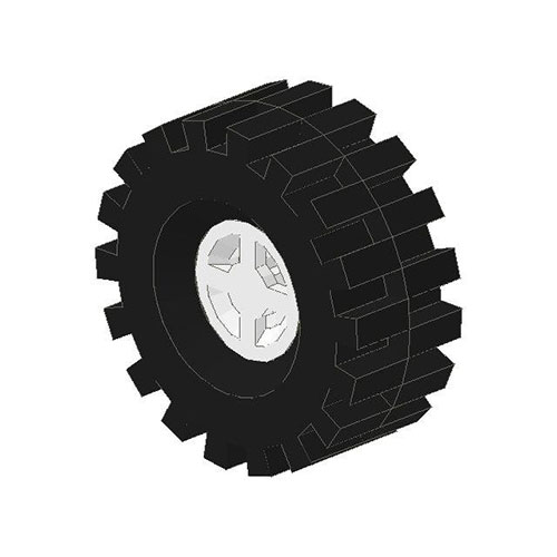 LEGO Wheel 8mm D. x 6mm, with Black Tire Offset Tread Medium (4624 / 4084) 4624C03