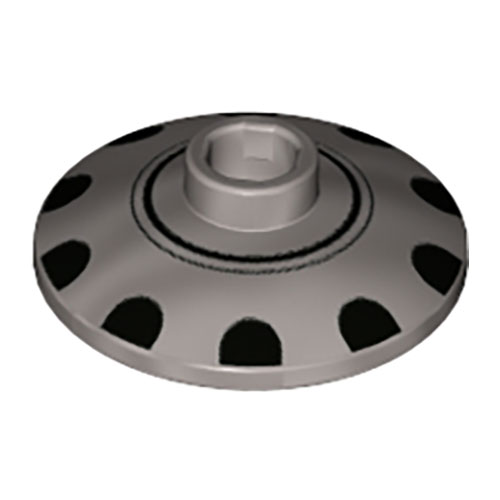 LEGO Dish 2 x 2 Inverted (Radar) with Black Circles and Dots Hubcap Pattern 4740PB020