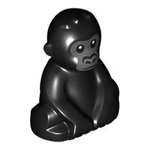 LEGO Gorilla, Baby with Dark Bluish Gray Face Pattern 5619PB01