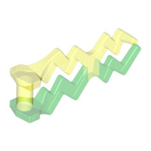 LEGO Wave Angular (Electric Zigzag, Castle Magic Spark) with Marbled Trans-Bright Green Pattern 59233PB02