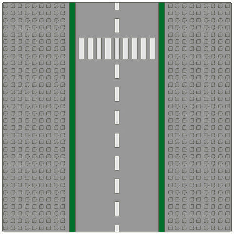 LEGO Road 32 x 32 9-Stud Straight with Road and Crosswalk Pattern 606P02