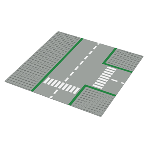 LEGO Baseplate, Road 32 x 32 9-Stud T Intersection with Road Pattern 608P01